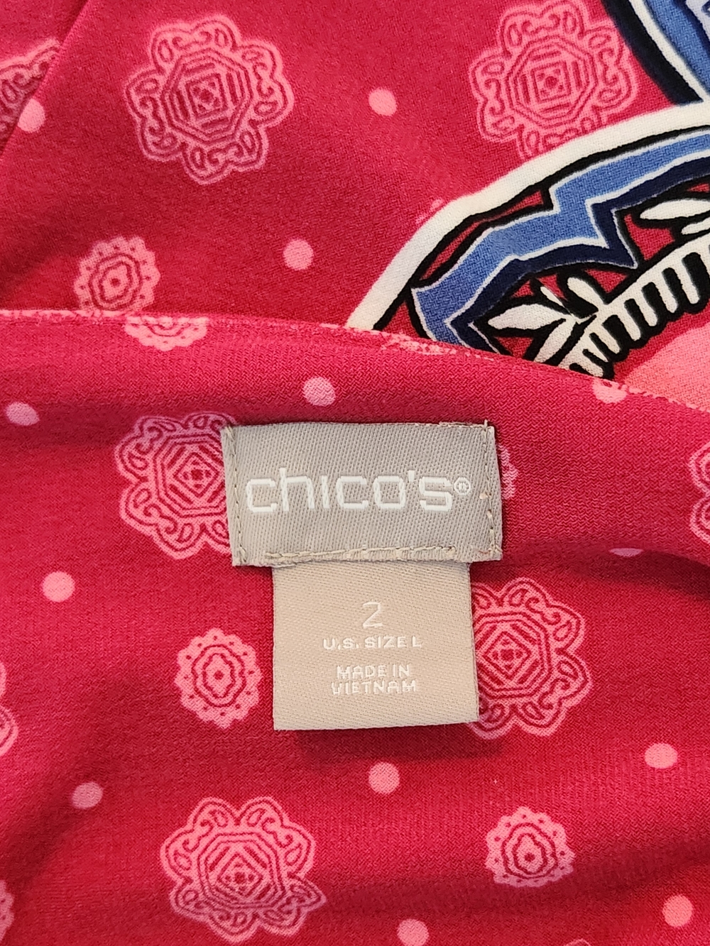Chico’s Pink Paisley Graphic Tee Size Large - Picture 8 of 9